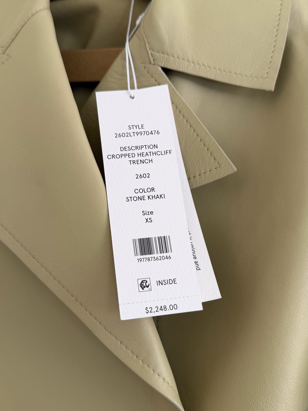 Heathcliff Cropped Leather Trench Coat - Picture 10 of 11